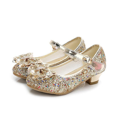 Pezinhos Encantados: Sapato Infantil Estilo Boneca com Laço e Salto Criativaê Dourado 26 