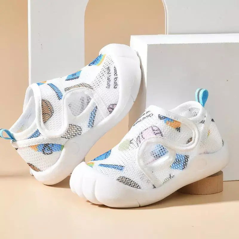 Softtynho - Sapatinho Respirável Infantil + Brinde Exclusivo 0-2 Criativaê Branco Azul 14 (11.5 cm) 