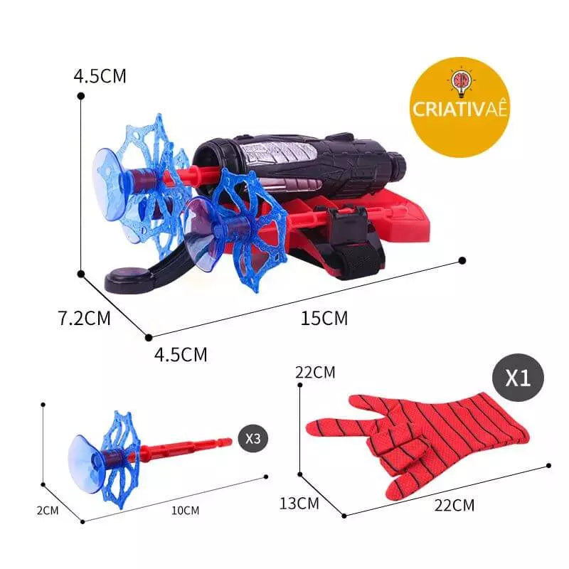 Spider Shot - Lançador de Dardo-Teia do Homem Aranha + Brinde Exclusivo I&C 3 Criativaê 