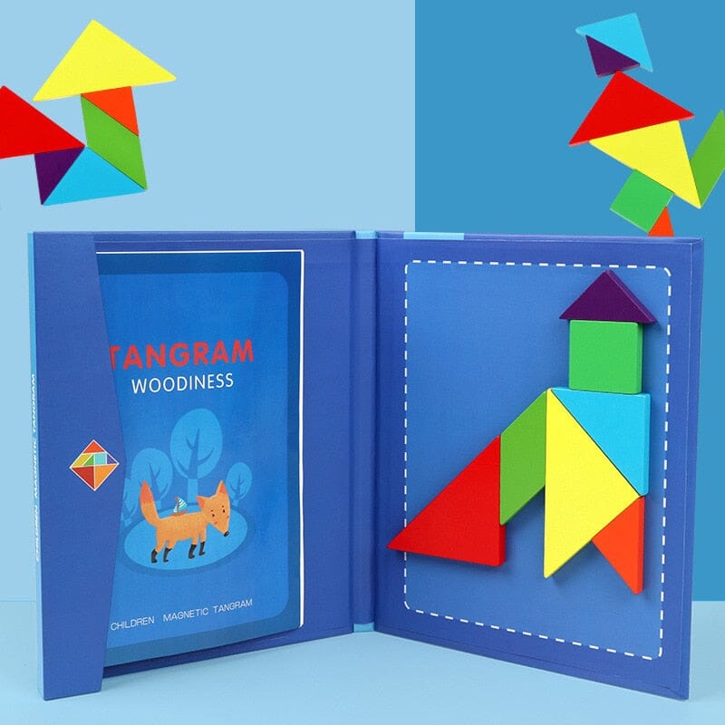 Tangram Criativo - Quebra cabeça magnético 3D Criativaê Azul 