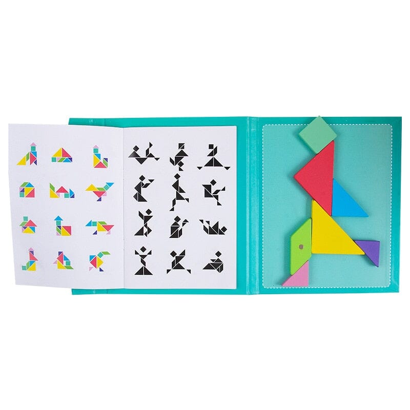 Tangram Criativo - Quebra cabeça magnético 3D Criativaê Verde 