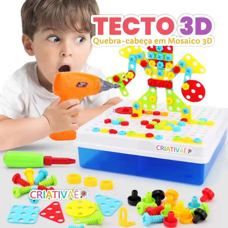 Tecto 3D - Brinquedo de Quebra-cabeça em Mosaico 3D I&C 3 Criativaê 