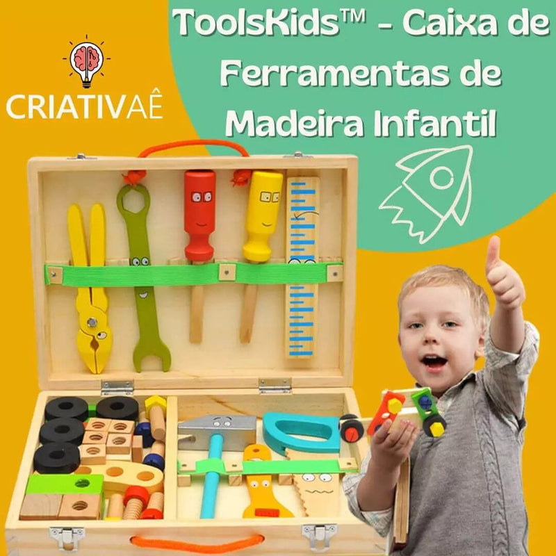 Tools Kids - Caixa de Ferramentas de Madeira Infantil I&C 3 Criativaê 