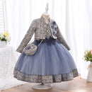 Vestido casual Infantil Criativaê Azul 3-5 anos 